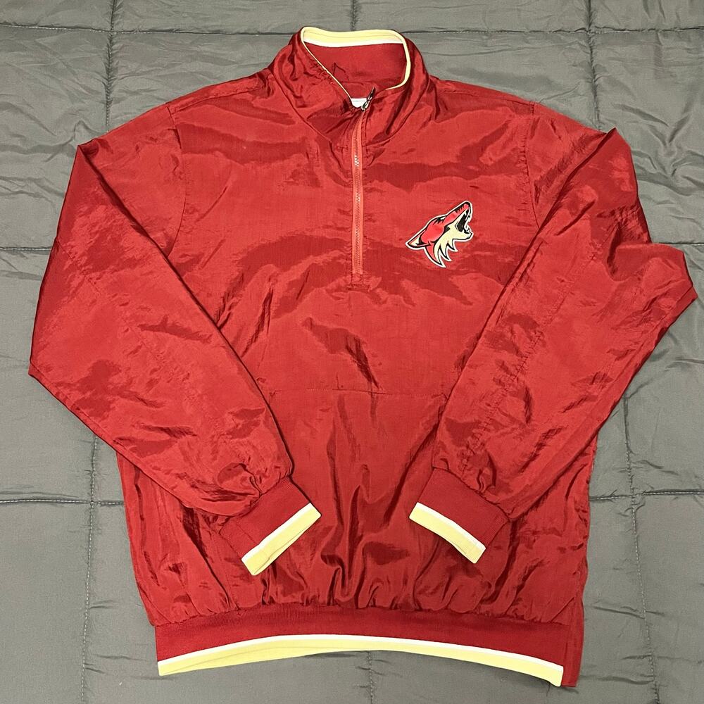Phoenix Coyotes Starter 1/4 Zip Pullover Windbreaker Jacket Size Large